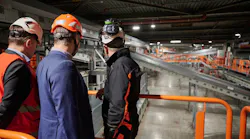 People tour the new Site Zero recycling facility in Motala, Sweden,