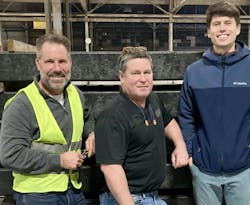 From left, Greg Janson (president and CEO), Charlie Charleston (chief technology engineer), and Sam Lasota (project engineer) have worked on the Triton Ties project.