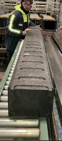 Triton Ties are made from recycled low-density PE, high-density PE and PP, plus glass-fiber reinforcement and other additives. Triton Ties are made from recycled low-density PE, high-density PE and PP, plus glass-fiber reinforcement and other additives.
