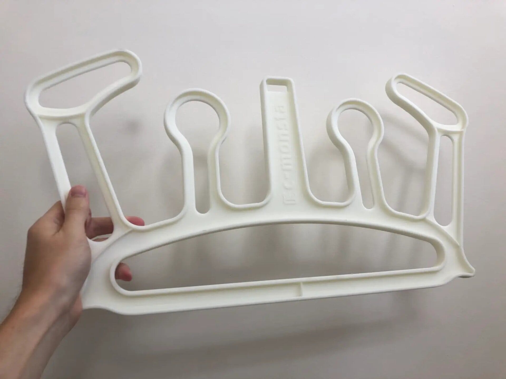 Get It Made was able to create this prototype wetsuit hanger for its customer C-Monsta using additive manufacturing more quickly and less expensively than with traditional prototyping methodologies.