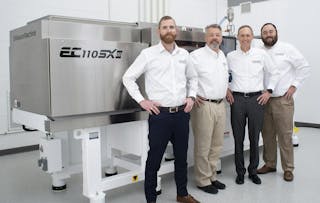 Shibaura Machine Co. America recently appointed Adams Engineers and Equipment Inc. as its sales representative agency in Texas, Oklahoma, Arkansas and Louisiana. Pictured from left are sales engineer Koree Copeland; business development manager Alexander Whatley; President Cliff Adams; and Jake Adams, application and systems engineer, all from Adams Engineers.