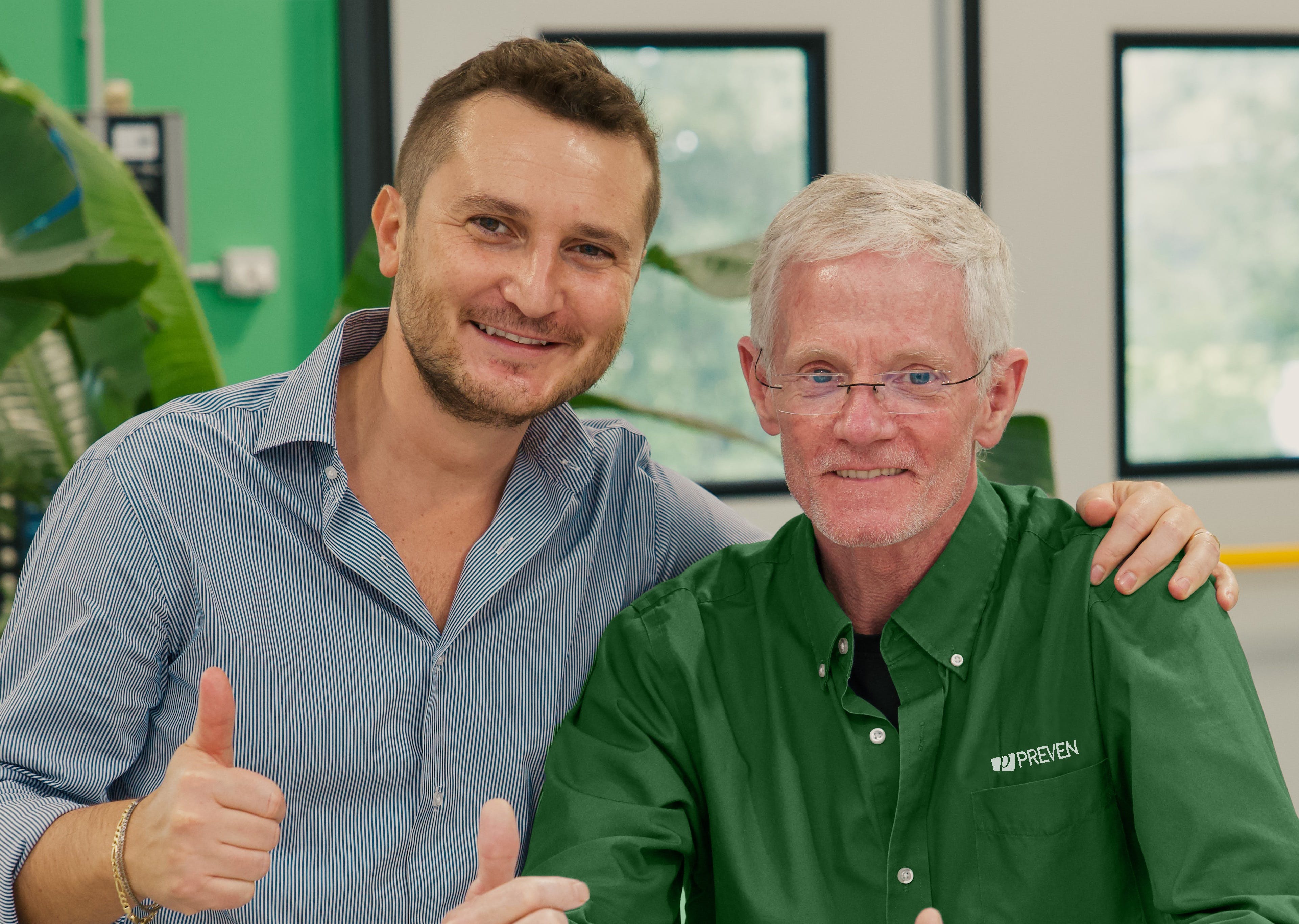 Jacopo Venturi, managing director of Preven srl Italy, left, stands with Preven USA's new Sales Manager Steve Crawford.