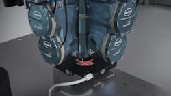 The MK 825 Pro mixing head from Henkel can mix and dispense two polymer components to form foam gaskets. The MK 825 Pro mixing head from Henkel can mix and dispense two polymer components to form foam gaskets.