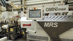 A new control system links all components of Gneuss turnkey recycling lines, such as this OmniMax.