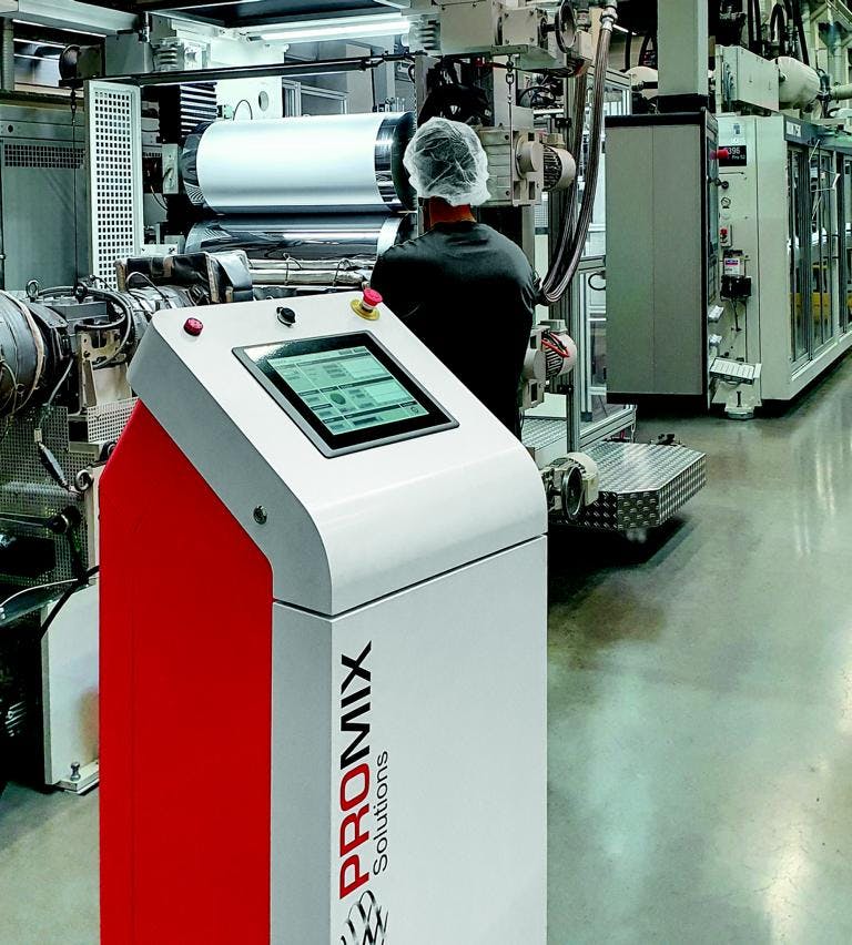 Promix's Microcell technology, shown here on packaging film, is now available for PVC pipe production.