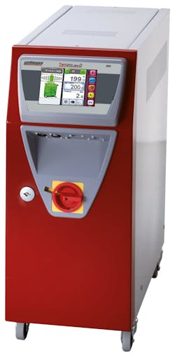 Wittmann's Tempro Plus D390 TCU can handle temperatures up to 392 degrees Fahrenheit. Wittmann's Tempro Plus D390 TCU can handle temperatures up to 392 degrees Fahrenheit.
