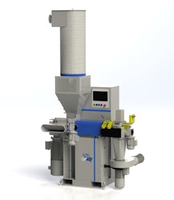 The new Piranha repelletizer from Advanced Blending Solutions is compact and efficient.