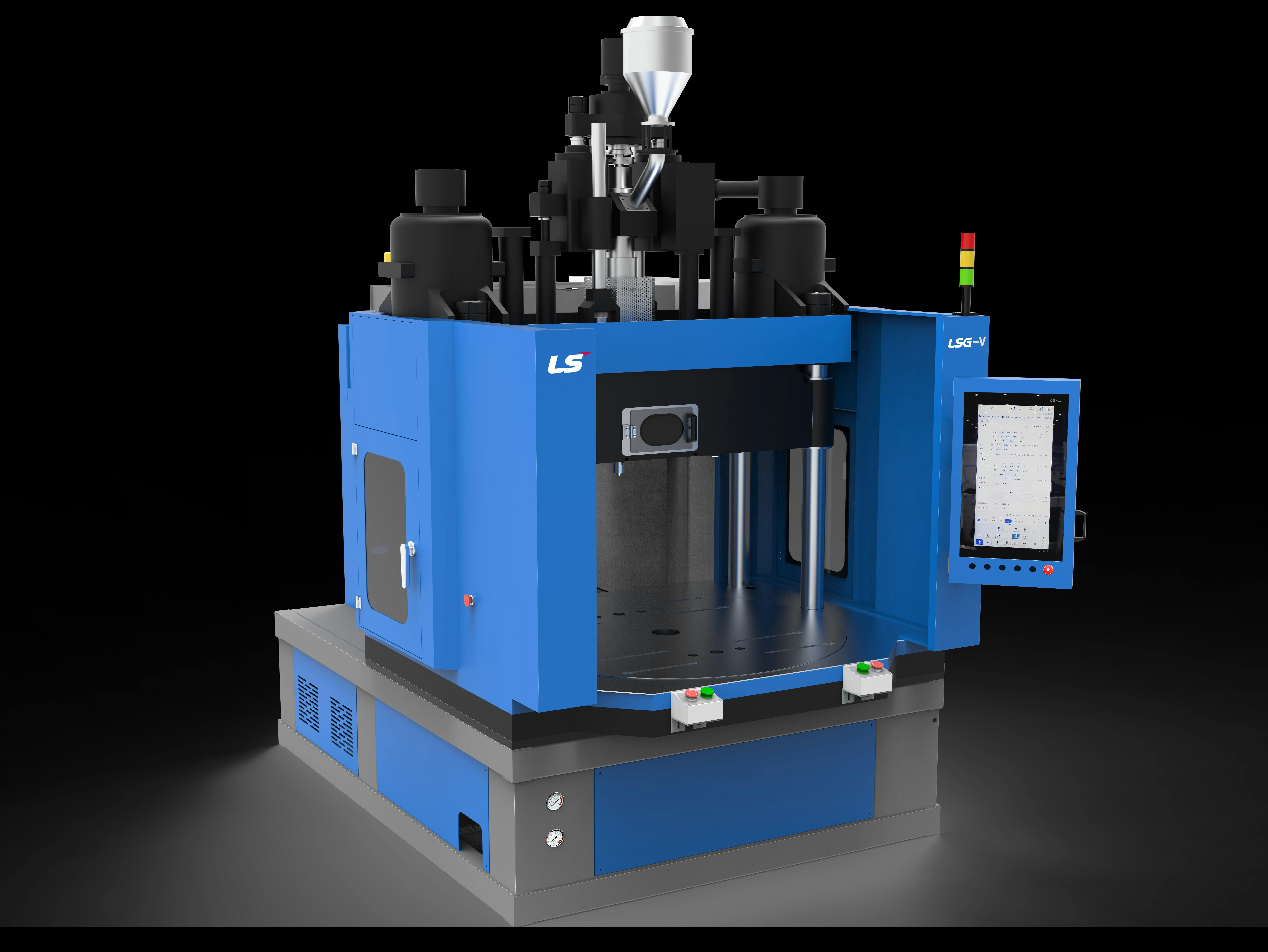 LS Mtron's LSG-VL vertical injection molding machines are more ergonomic for workers.