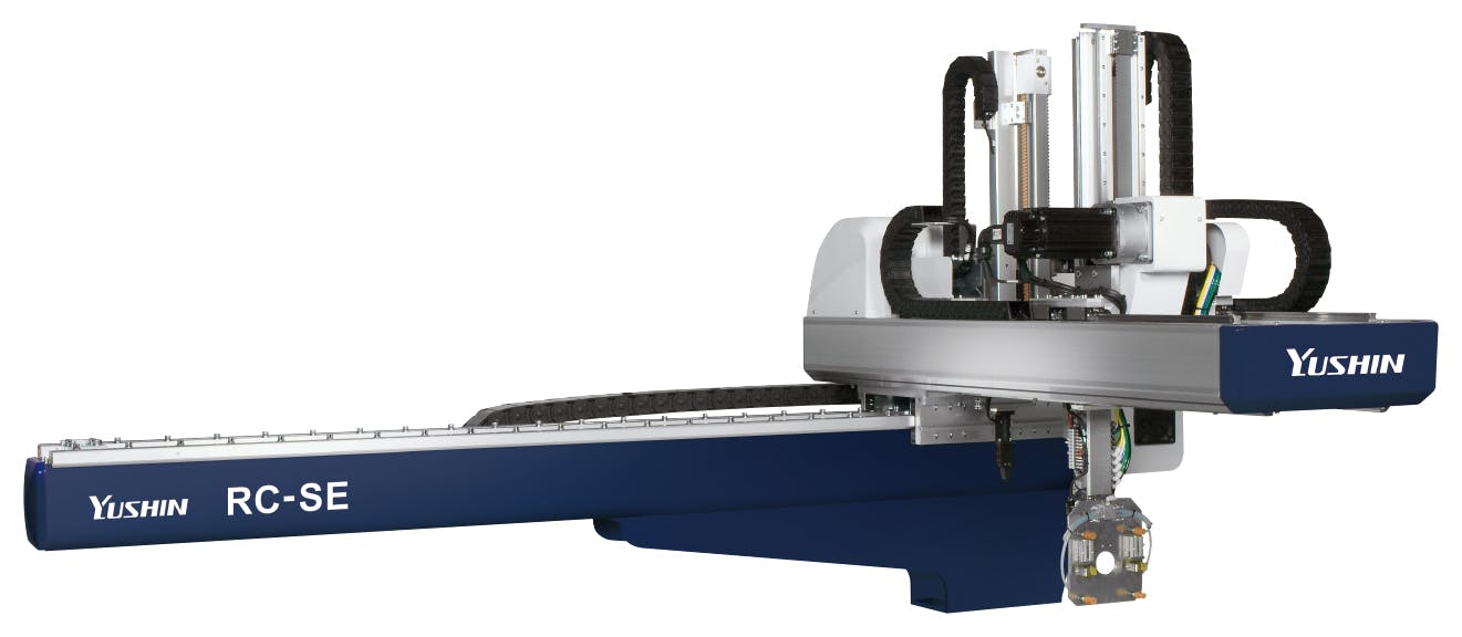 Yushin's RC-SE take-out robots are engineered for durability and reduced consumption of air and energy.