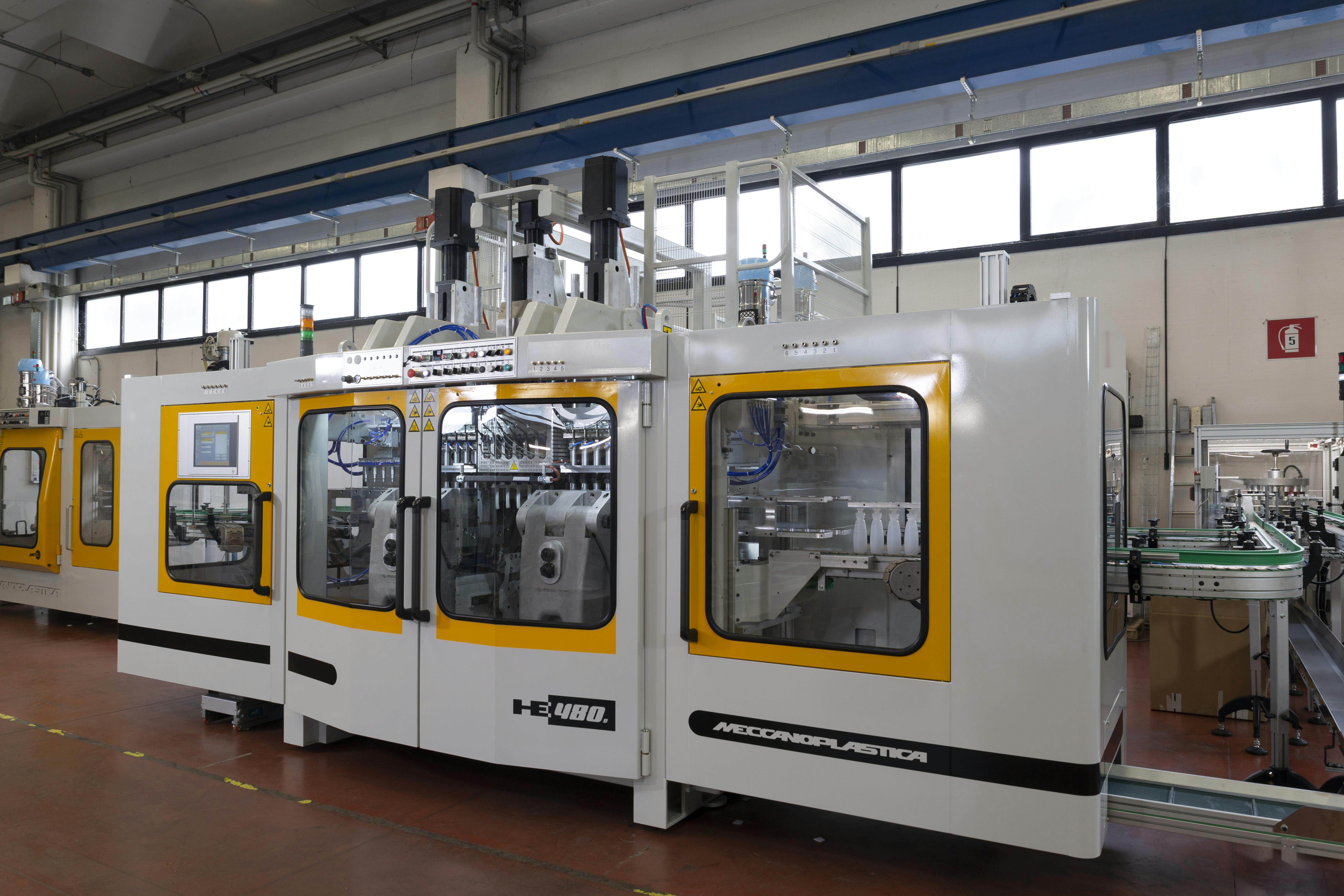 Meccanoplastica has updated the control system on its HE480D blow molding machine.
