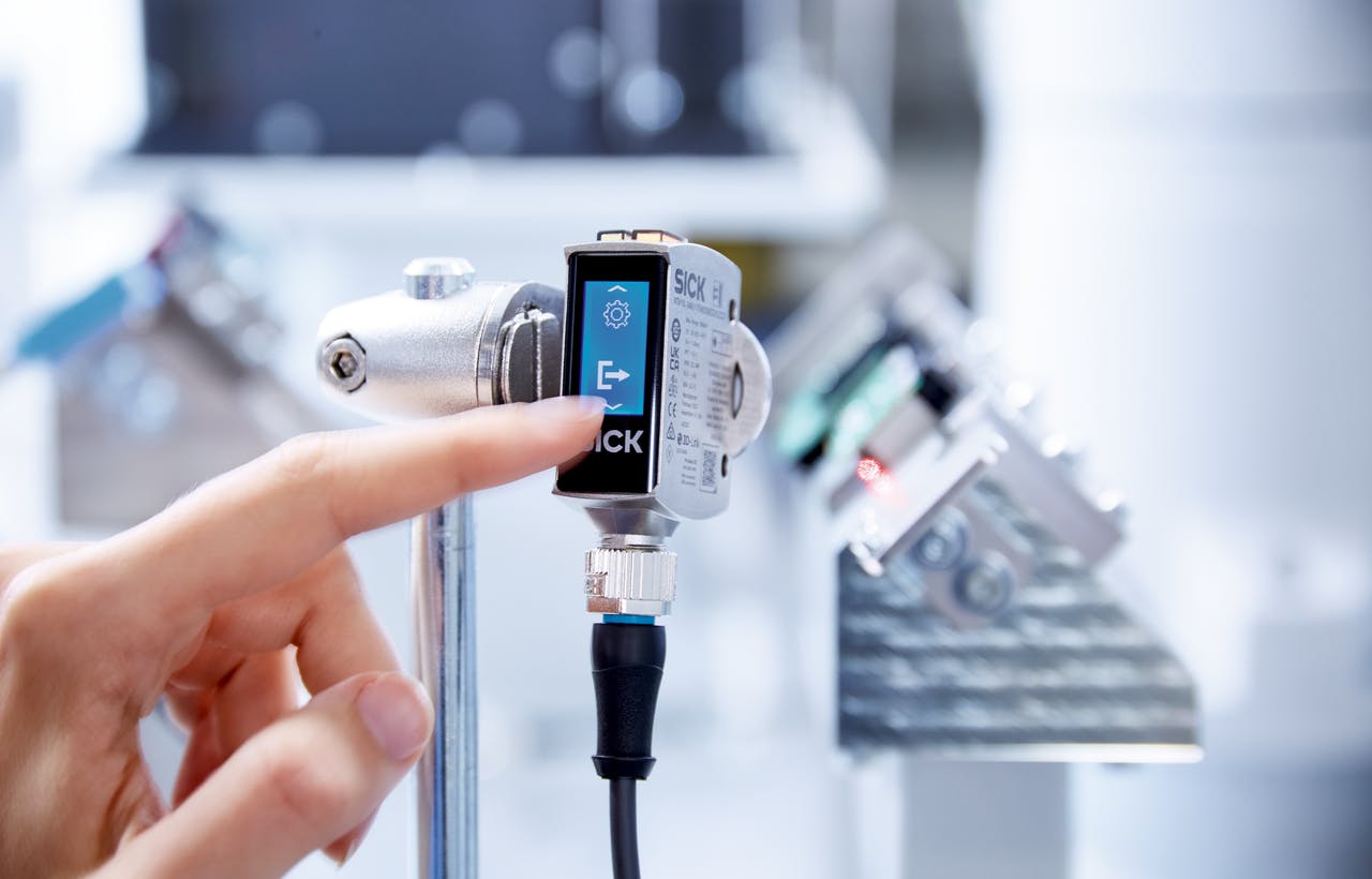 Sick's W10 photoelectric proximity sensor now has a touch-screen interface.