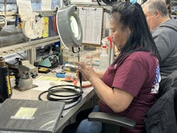 Workers assemble wiring for robots at Wittmann USA in Torrington, Conn. Workers assemble wiring for robots at Wittmann USA in Torrington, Conn.
