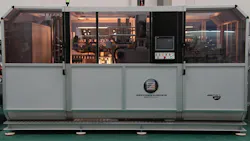 Meccanoplastica's MiPET 4-P is a fully electric stretch blow molding machine with four cavities that can produce PET bottles up to 2 liters in size.