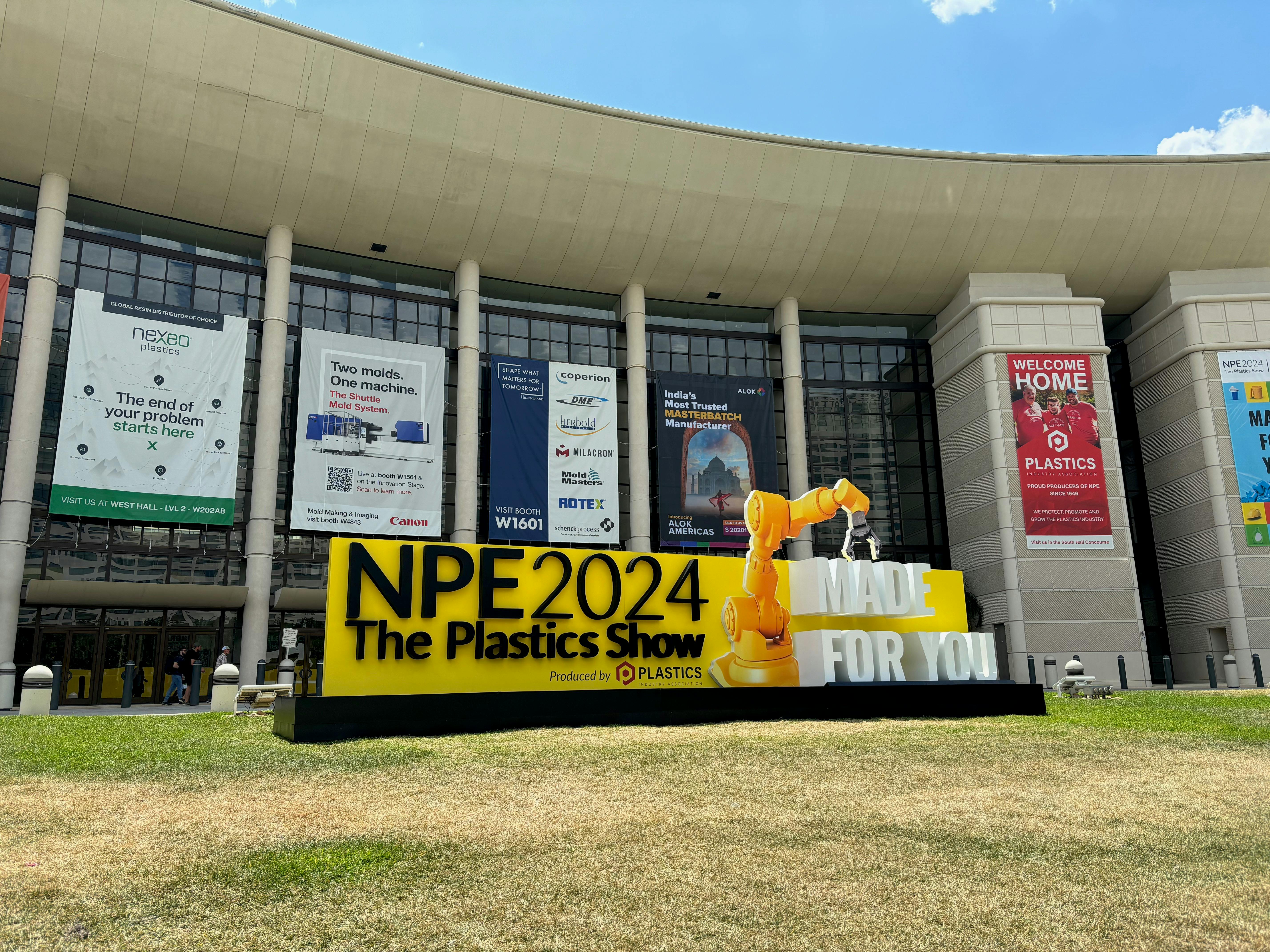 The West Hall entrance greeted NPE2024 attendees.
