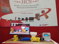 This 3D printed yellow and blue mini extruder was made to demonstrate the monitoring capabilities of SCADA software specialist SpecView, Ontario, a partner of Heaters Controls And Sensors LTD., London, Ontario, which makes heaters, custom control panels, controls and sensors. This 3D printed yellow and blue mini extruder was made to demonstrate the monitoring capabilities of SCADA software specialist SpecView, Ontario, a partner of Heaters Controls And Sensors LTD., London, Ontario, which makes heaters, custom control panels, controls and sensors.