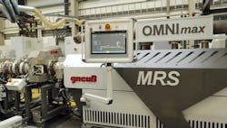 Automatic cleaning helps extend the life of vacuum systems on Gneuss extruders, like this OmniMax. Automatic cleaning helps extend the life of vacuum systems on Gneuss extruders, like this OmniMax.