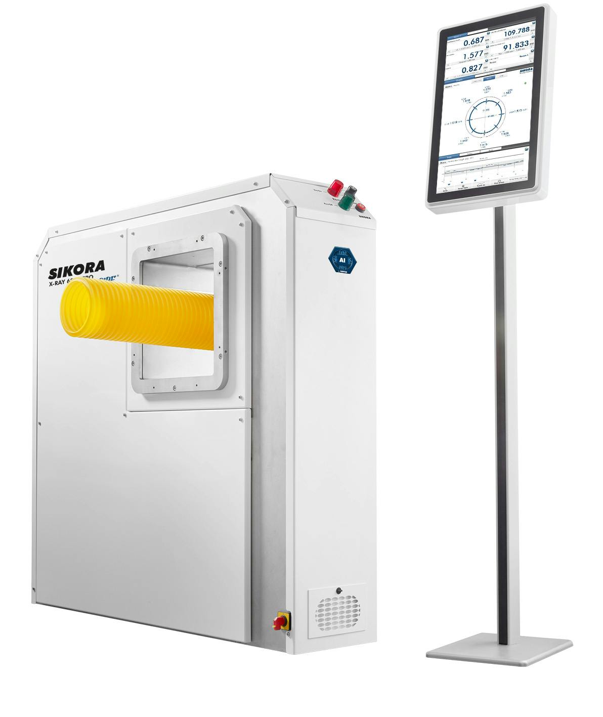 The Sikora X-Ray Pro C-Pipe AI handles the tricky task of measuring corrugated pipe.