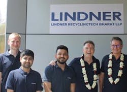 From left, Patryk Max, Chirag Verma, Ganesh Karankal, Gerhard Gamper and Manuel Lindner celebrate the foundation of Lindner Recyclingtech Bharat LLP, which is headquartered in Delhi, India. From left, Patryk Max, Chirag Verma, Ganesh Karankal, Gerhard Gamper and Manuel Lindner celebrate the foundation of Lindner Recyclingtech Bharat LLP, which is headquartered in Delhi, India.