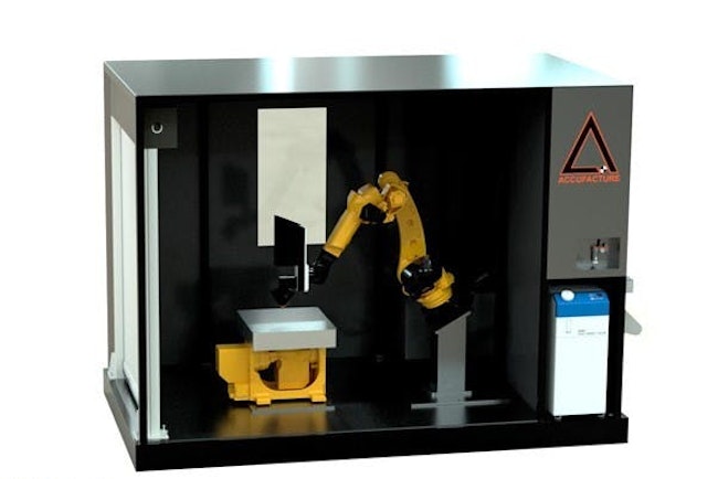 The Accufacture Alchemist 1 incorporates Meltio's metal 3D printing technology and a Fanuc robot to produce tooling.
