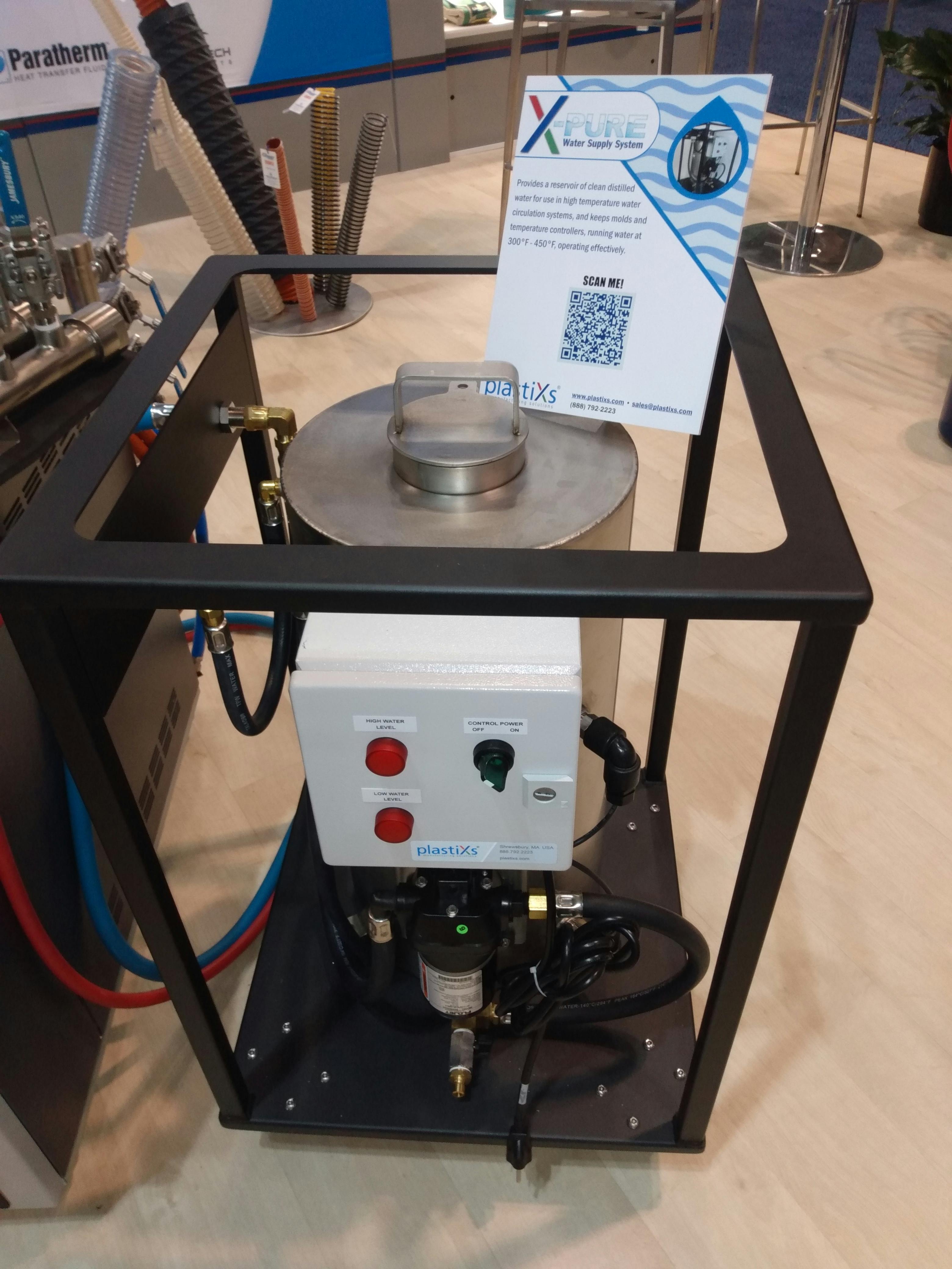 The X-Pure water reservoir system from Plastixs uses distilled water for cooling to avoid mineral buildup.