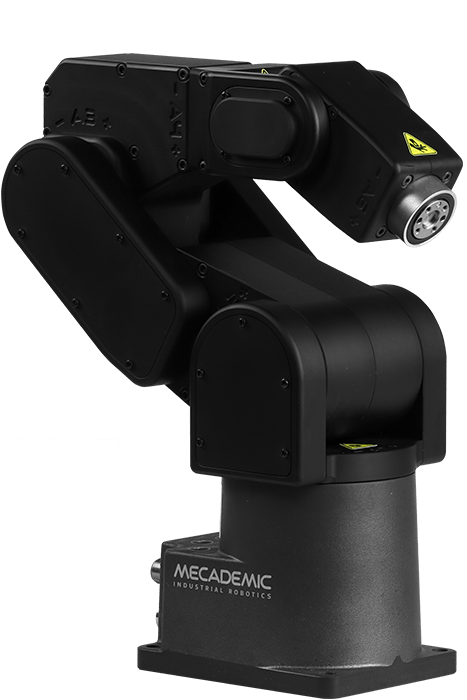 The Mecademic Meca500-OBS has a black coating to minimize reflections.
