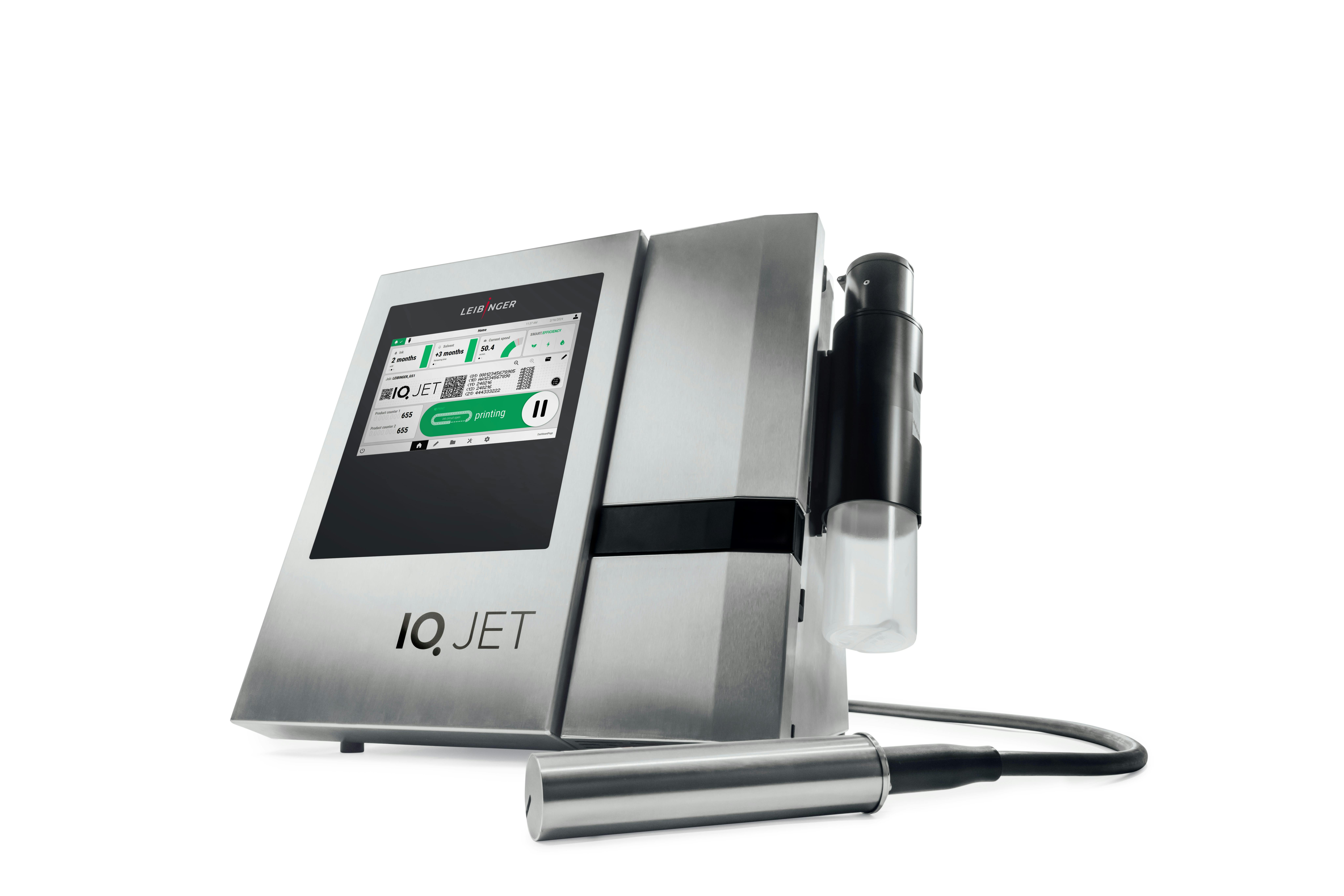 Leibinger has added an integrated energy-storage system to its IQJet industrial continuous inkjet printers.