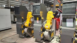 Genox's GCV400 is one of several granulators companies showed off recently at NPE2024. It can be used to process materials ranging from plastic purge and film to wood and fiber. Genox's GCV400 is one of several granulators companies showed off recently at NPE2024. It can be used to process materials ranging from plastic purge and film to wood and fiber.