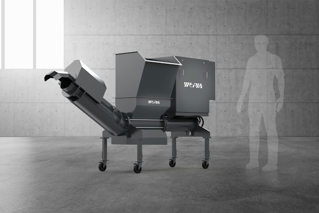 The Weima C.200 (pictured) and C.200 Duo drainage presses remove moisture from shredded materials.