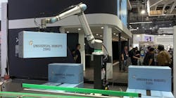 The new-generation, high-payload cobots UR20 and UR30 now have increased payload capacity when utilized in their top lift position. Universal Robots demonstrated the UR20 with increased payload at China International Industry Fair. The new-generation, high-payload cobots UR20 and UR30 now have increased payload capacity when utilized in their top lift position. Universal Robots demonstrated the UR20 with increased payload at China International Industry Fair.