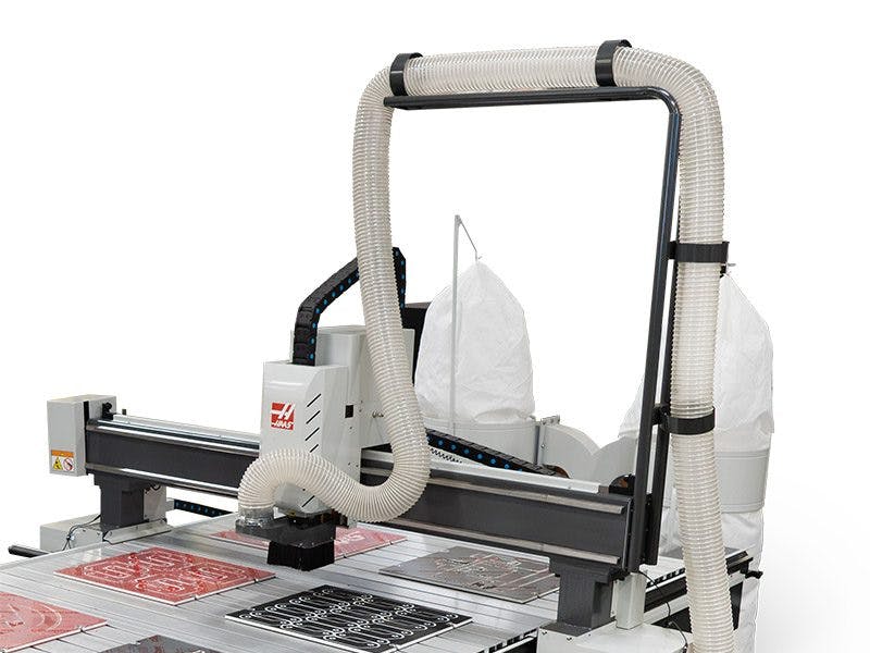 The Haas SR-3015 can be used to cut materials such as plastic, high-density foam and composites.