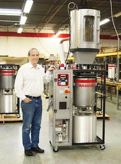 Steve Maguire, founder of auxiliary equipment maker Maguire Products Inc., Aston, Pa., poses with one of his many products. Steve Maguire, founder of auxiliary equipment maker Maguire Products Inc., Aston, Pa., poses with one of his many products.