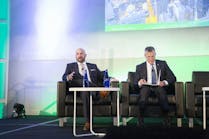 Matt Seaholm, left, appears on stage with Bill Carteaux in 2018 at the Global Plastics Summit. Carteaux, who had served the Plastics Industry Association as its president and CEO since 2005, when it was known as the Society of the Plastics Industry, died a few weeks later. In 2022, Seaholm was promoted to helm the organization. Matt Seaholm, left, appears on stage with Bill Carteaux in 2018 at the Global Plastics Summit. Carteaux, who had served the Plastics Industry Association as its president and CEO since 2005, when it was known as the Society of the Plastics Industry, died a few weeks later. In 2022, Seaholm was promoted to helm the organization.