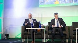 Matt Seaholm, left, appears on stage with Bill Carteaux in 2018 at the Global Plastics Summit. Carteaux, who had served the Plastics Industry Association as its president and CEO since 2005, when it was known as the Society of the Plastics Industry, died a few weeks later. In 2022, Seaholm was promoted to helm the organization. Matt Seaholm, left, appears on stage with Bill Carteaux in 2018 at the Global Plastics Summit. Carteaux, who had served the Plastics Industry Association as its president and CEO since 2005, when it was known as the Society of the Plastics Industry, died a few weeks later. In 2022, Seaholm was promoted to helm the organization.