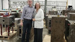 Maureen Steinwall poses with her son, Tom Smolenski, who has taken over day-to-day control of Steinwall Inc., an injection molding shop her father started. Maureen Steinwall poses with her son, Tom Smolenski, who has taken over day-to-day control of Steinwall Inc., an injection molding shop her father started.