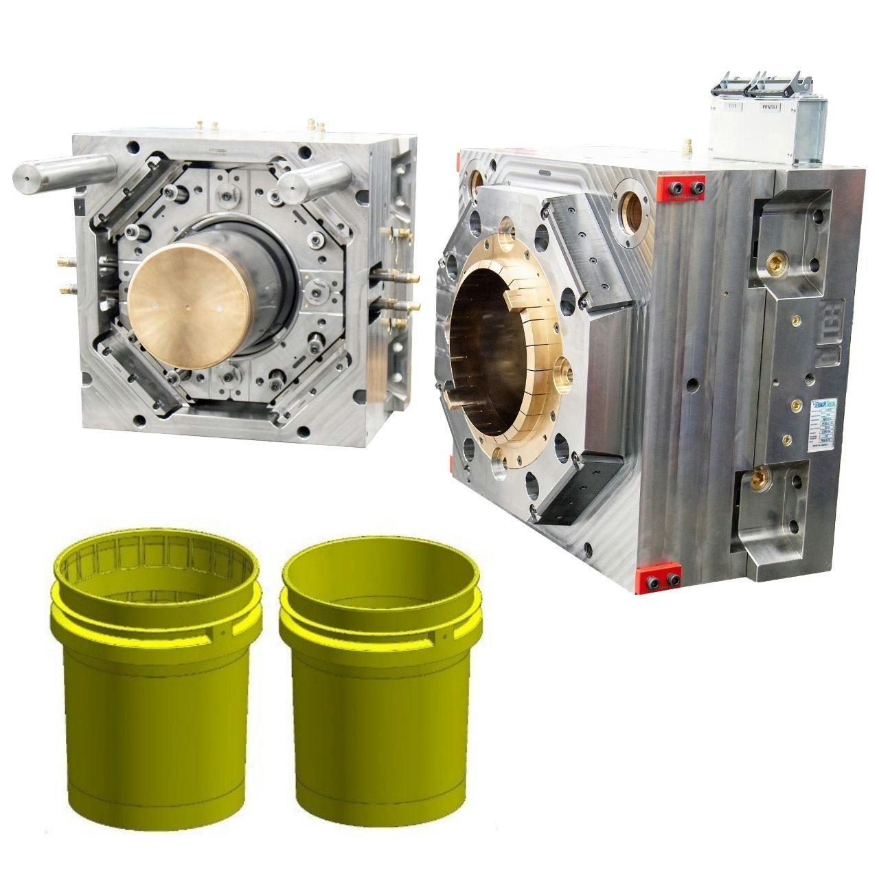 StackTeck is among many manufacturers and OEMs working to lightweight parts, both to reduce costs, as well as to address sustainability concerns. It used its specialized molds and proprietary Thin Recess Injection Molding (TRIM). technology to produce these 5-gallon buckets that have wall sections that are only 0.59 inch thick. Three years ago, StackTeck told Plastics Machinery & Manufacturing the buckets weighed 817 grams -- compared to 930-gram-buckets made through more-traditional means..