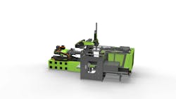 Engel's e-mac 500 injection molding machine is shown. Engel's e-mac 500 injection molding machine is shown.