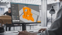 A computer screen running SlicEx software. A computer screen running SlicEx software.