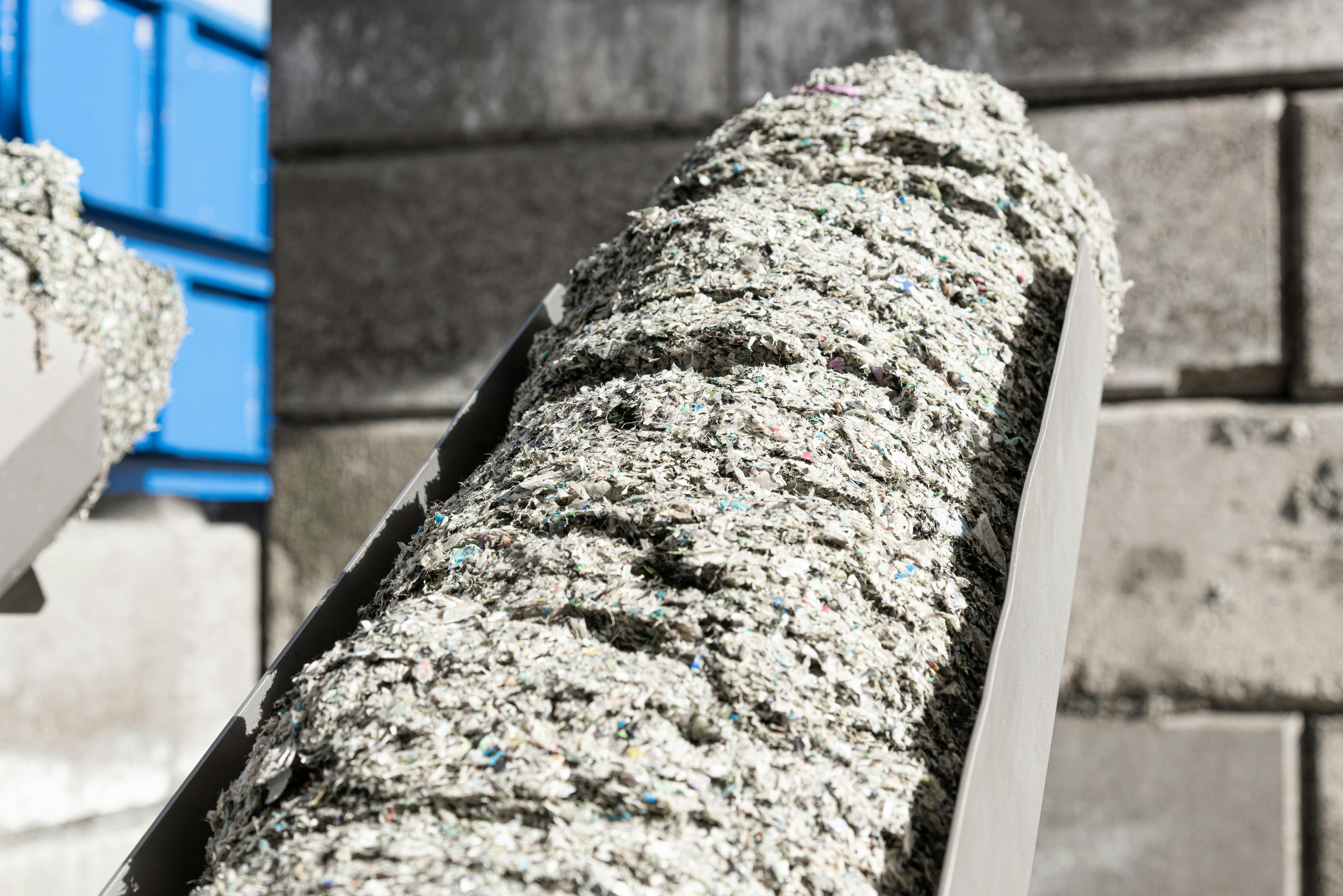 Dewatered material that has passed through Weima's C.200 drainage press