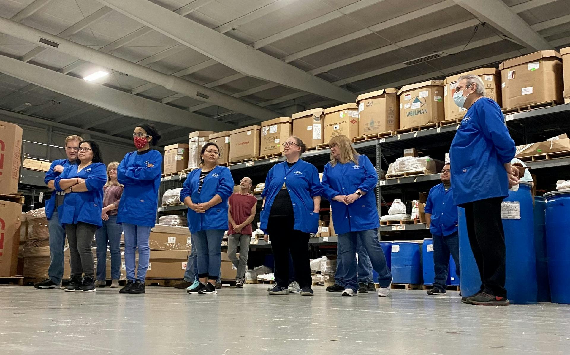 Workers at D&M Plastics meet in short, every-shift huddles to brainstorm new ideas and stay abreast of important operating and financial information.
