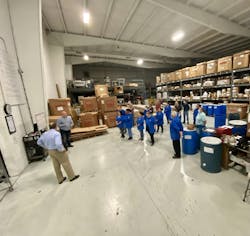 Workers at D&M Plastics meet in short, every-shift huddles to brainstorm new ideas and stay abreast of important operating and financial information. According to the U.S. Environmental Protection Agency and lean advocates, collaboration is critical to leveraging the lean approach to eliminate waste. Workers at D&M Plastics meet in short, every-shift huddles to brainstorm new ideas and stay abreast of important operating and financial information. According to the U.S. Environmental Protection Agency and lean advocates, collaboration is critical to leveraging the lean approach to eliminate waste.