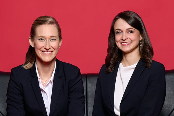 Rethink Robotics' new leadership team includes Julia Astrid Riemenschneider, CEO (left), and Franziska Lorenz, COO.