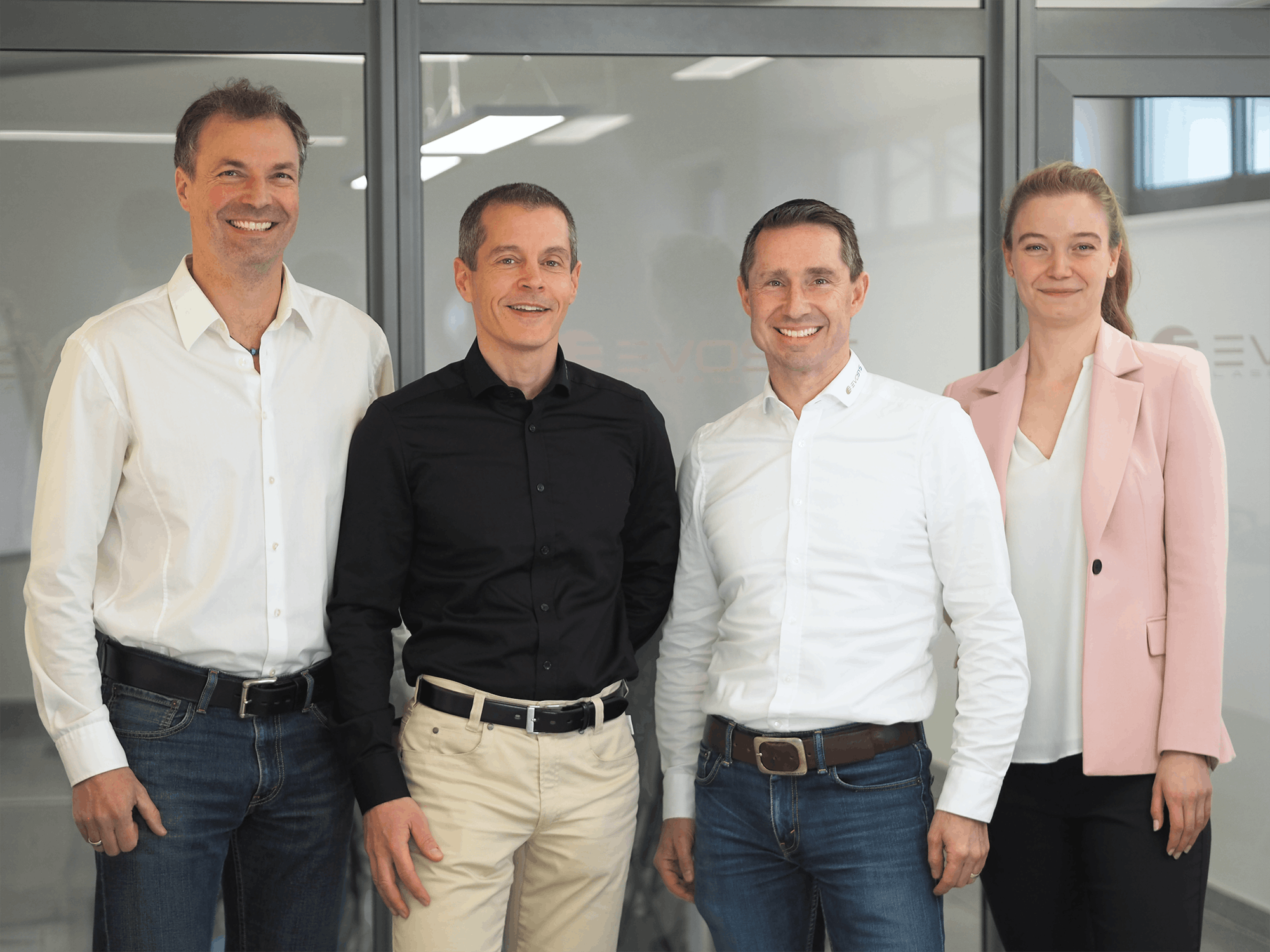 Evosys' management team includes, from left, Oliver Brandmayer, Frank Brunnecker, Holger Aldebert and Marie Schafnitzl.