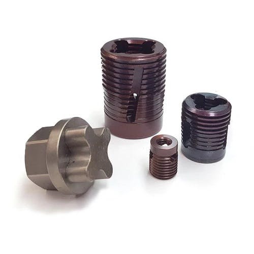 C-Sert inserts are used to permanently repair stripped mold bolt holes.