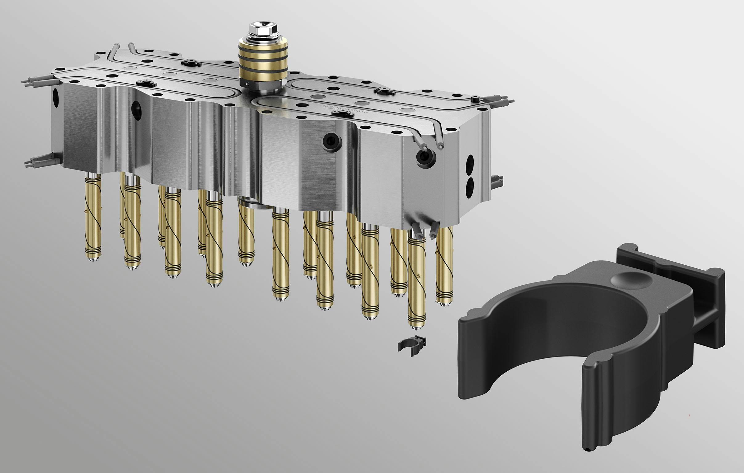 Corrosion-resistant valve-gate end rings are available for Oerlikon's Tp and Vp hot runner nozzles.