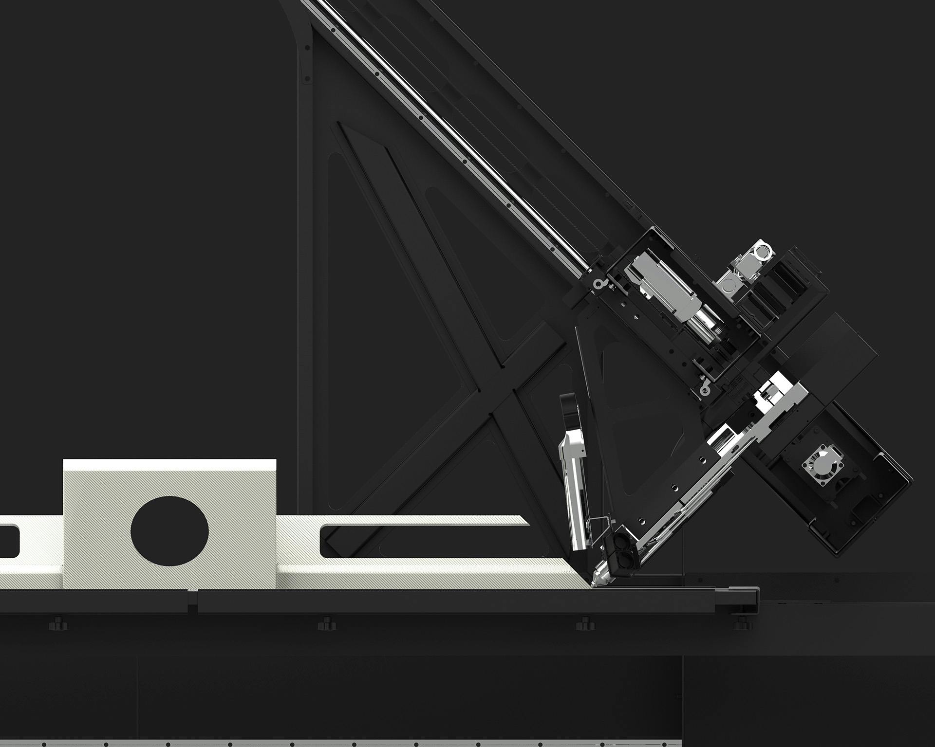 The Power Wasp 45 HDP prints at a 45-degree angle for better strength and surface quality without needing supports.