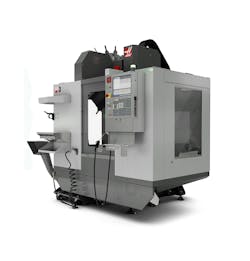 The Haas DM-3 drilling and milling machine has a 40-taper spindle and 18+1 tool changer. The Haas DM-3 drilling and milling machine has a 40-taper spindle and 18+1 tool changer.