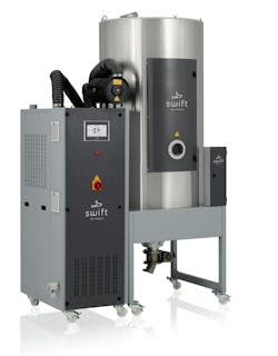 Motan's sDry can operate with one bin, or multiples. Motan's sDry can operate with one bin, or multiples.