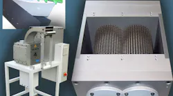 This Hellweg shredder handles heavily profiled thermoformed trim strips.