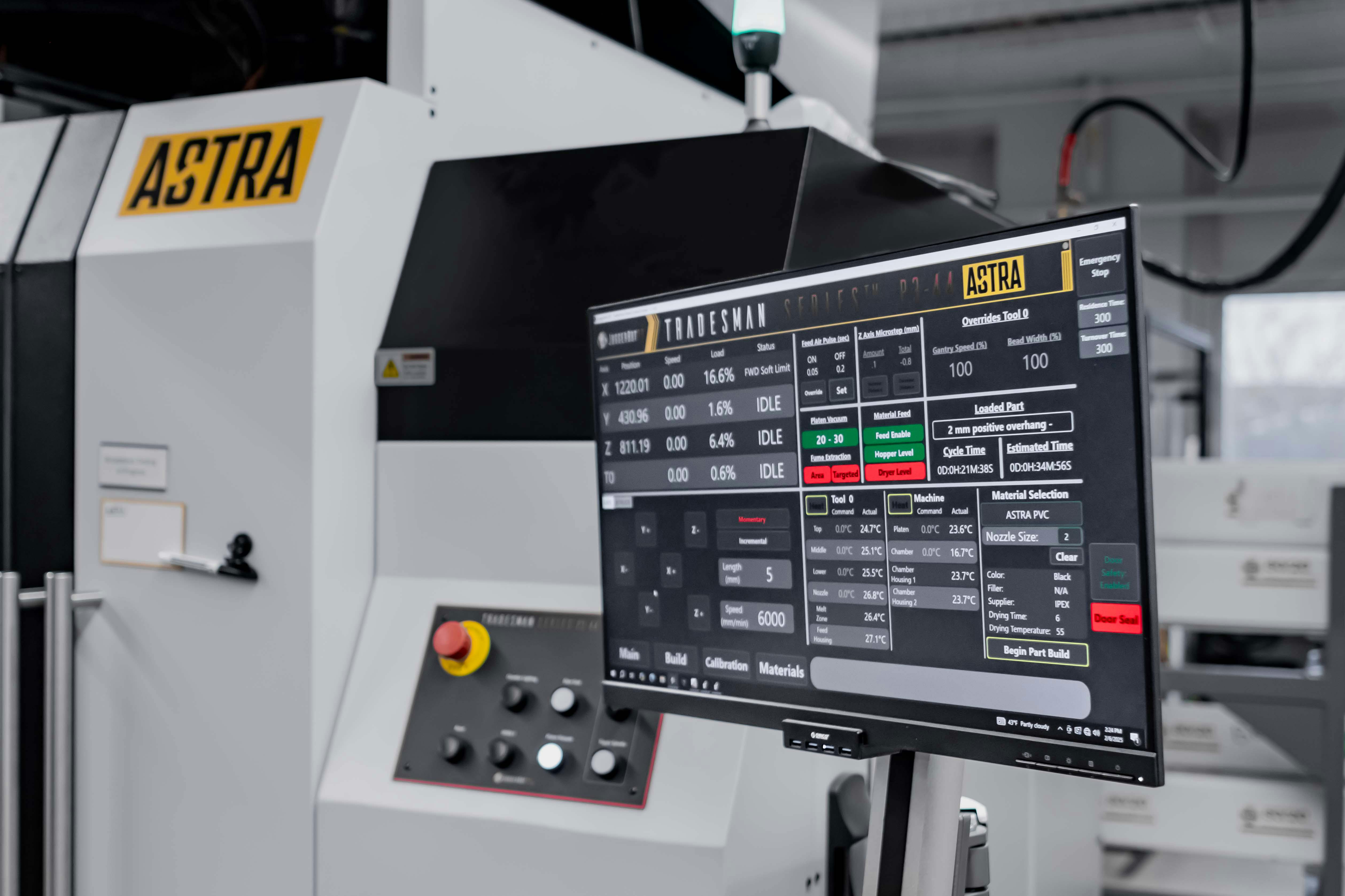 The Tradesman P3-44 Astra printer&rsquo;s control module software is specifically designed to protect operators during and after production.