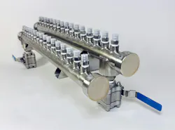 The Xtreme HiTemp water manifold assemblies from Plastixs can now be customized to a processor's specific needs. The Xtreme HiTemp water manifold assemblies from Plastixs can now be customized to a processor's specific needs.